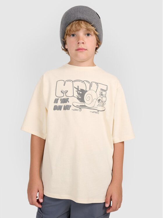 4F 4F T-shirt 4FJRAW25TTSHM3208-12S Bianco Oversize