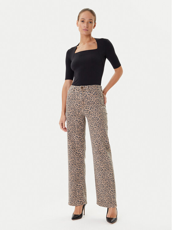 Guess Guess Jeans hlače W5YA1A WHFP2 Rjava Wide Leg