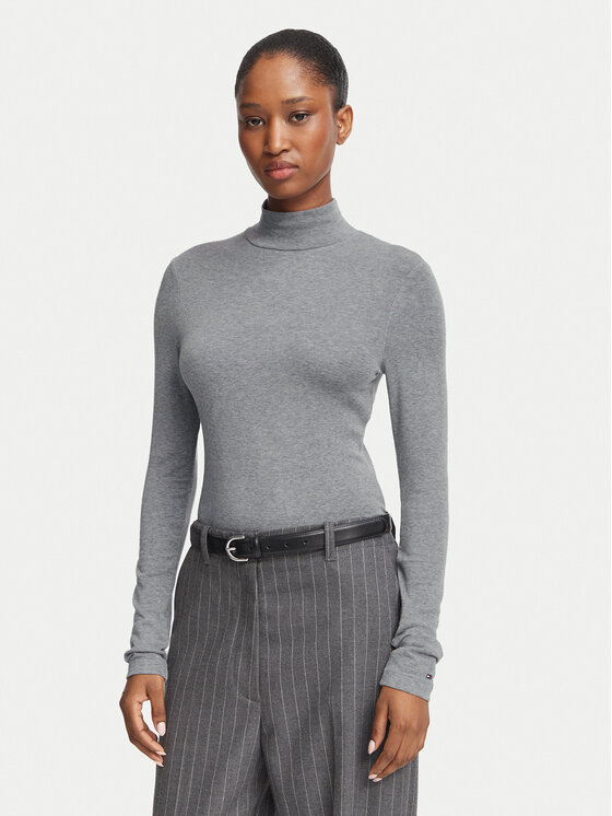 Tommy Hilfiger Rollkragenpullover WW0WW52361 Grau Slim Fit