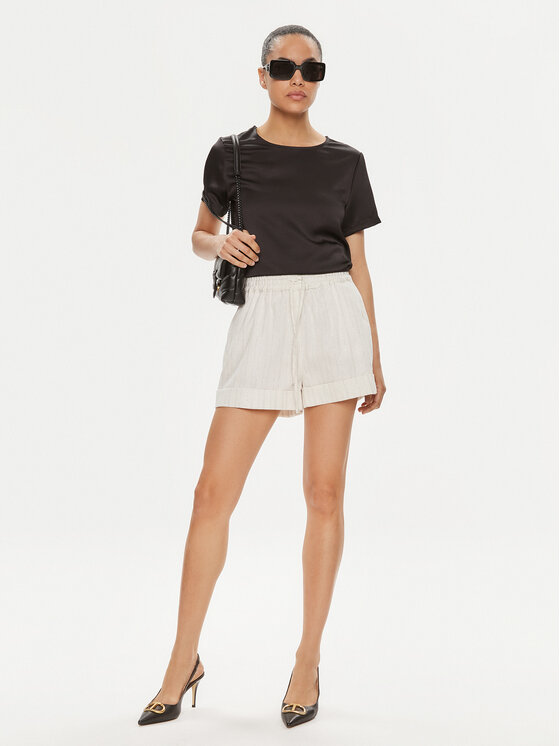 TWINSET TWINSET Šortky z materiálu 241TT2223 Bílá Loose Fit