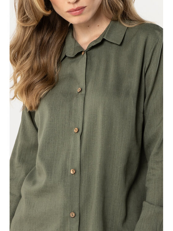 Awama Awama Koszula A768 Khaki Basic Fit