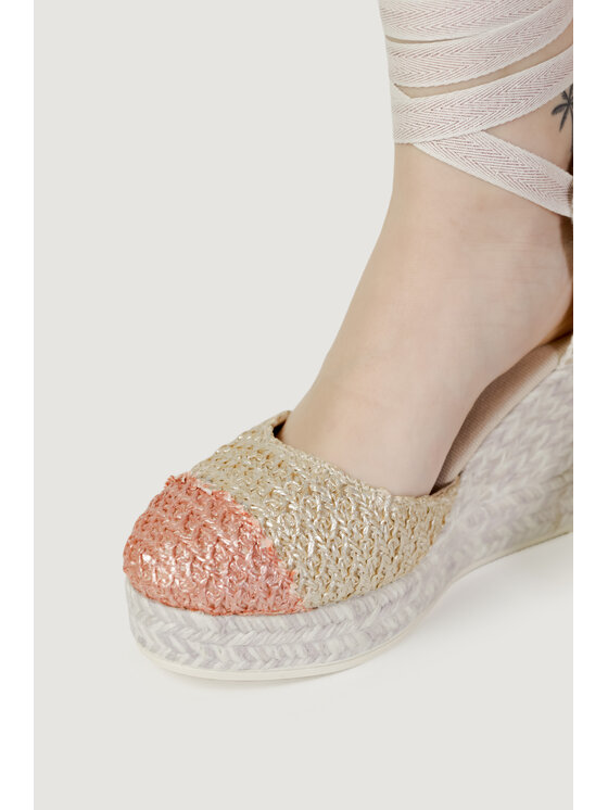 Espadrilles Espadrilles Décolleté CIMA RAFIA ESPADRILLES ROSA/PLATINO Rosa