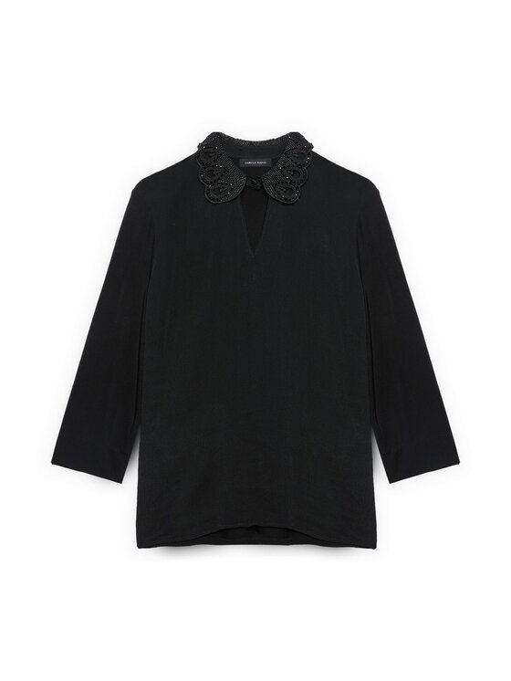 Fiorella Rubino Fiorella Rubino T-Shirt G098L008775N033 Czarny Regular Fit