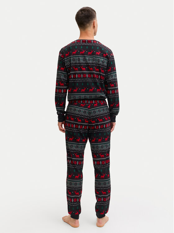 Jack & Jones Jack & Jones Pyžamo Tristan 12285375 Čierna Loose Fit