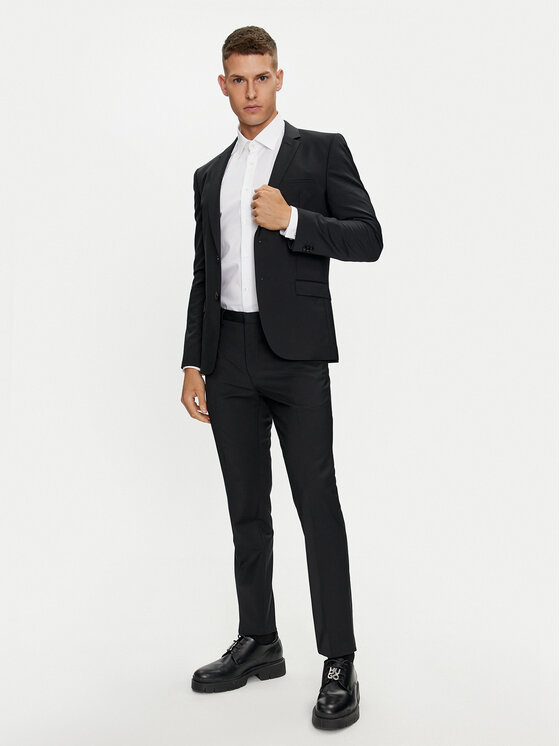 HUGO Hugo Риза Valerio 50519812 Бял Modern Fit