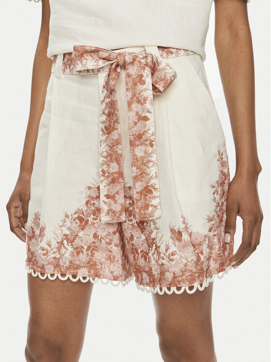 TWINSET Bavlnené šortky 241TT2403 Écru Loose Fit