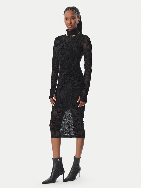 Just Cavalli Just Cavalli Коктейлна рокля 81PAO909 JS569 Черен Slim Fit