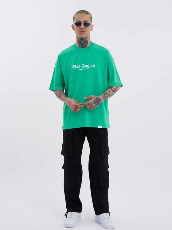 Machinist Machinist T-Shirt Koszulka Z Krótkim Rękawem Oversize Czarna Machinist Bad Angels S Zielony Oversize