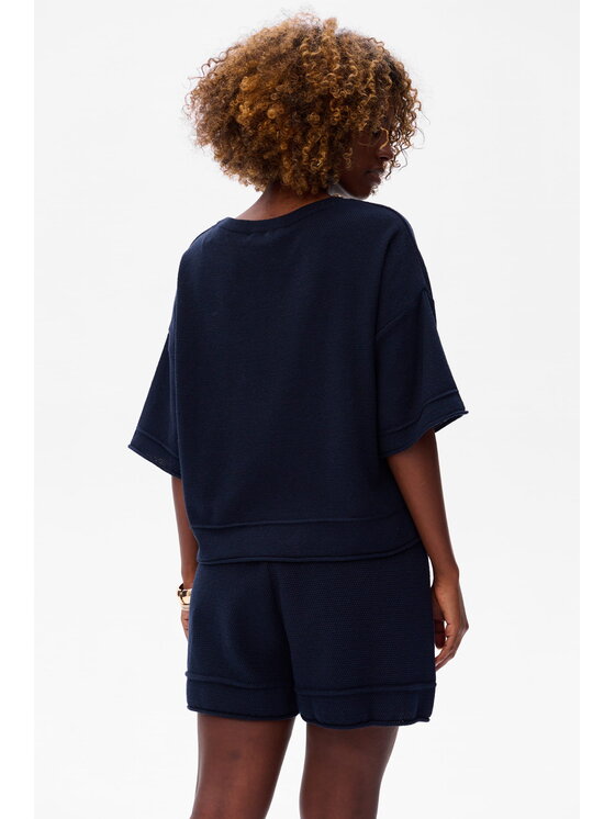 blue shadow blue shadow Bluzka Klaymi Niebieski Regular Fit