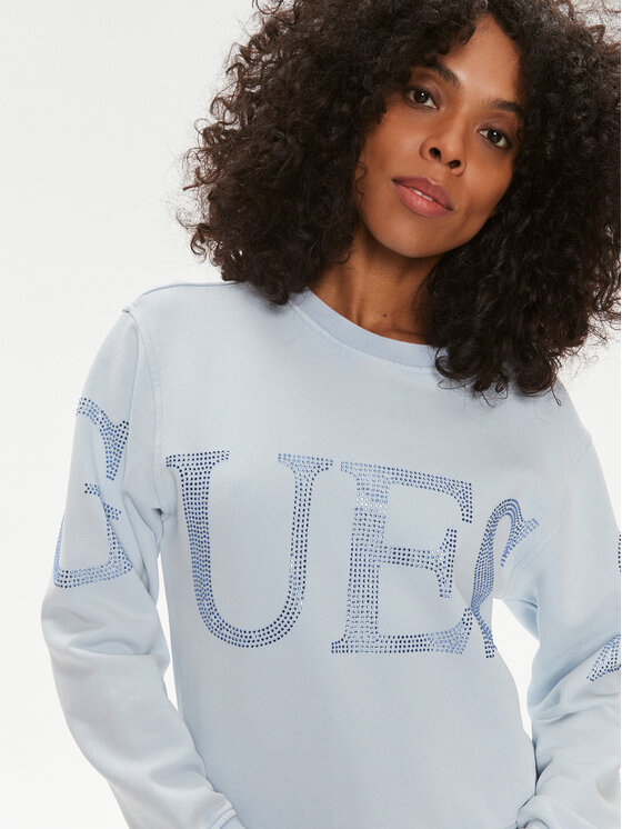 Guess Guess Džemperis Vintage Logo W4GQ10 KC8I0 Mėlyna Relaxed Fit