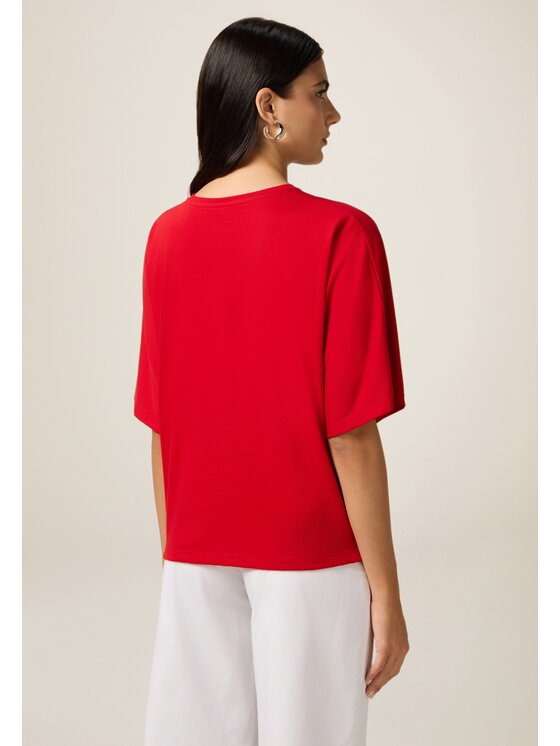 Oltre Oltre T-Shirt G035J004395N016 Czerwony Boxy Fit