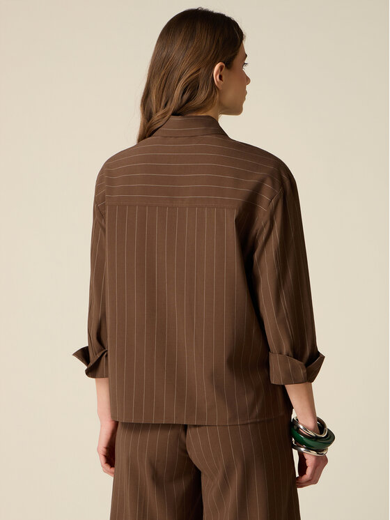 Oltre Oltre Koszula 5058J100886N0Z2 Brązowy Regular Fit