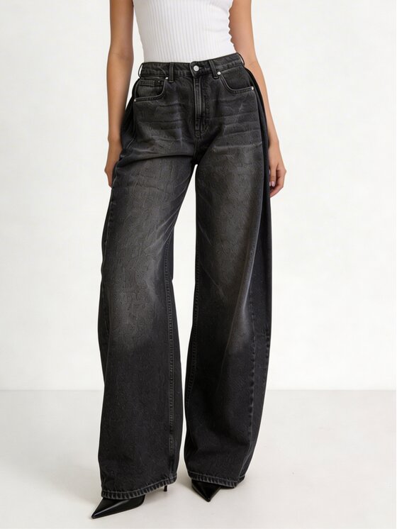 MissDenim MissDenim Jeansy Baggy Czarny Boyfriend Fit