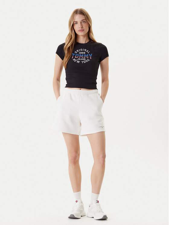 Tommy Jeans Tommy Jeans T-shirt DW0DW21421 Crna Slim Fit