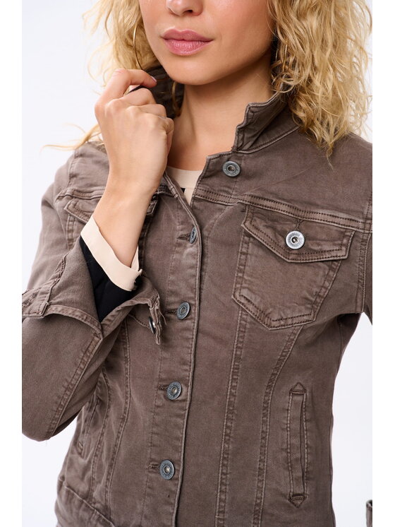 blue shadow blue shadow Kurtka jeansowa 3D 6292 Brązowy Regular Fit