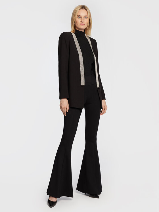 Nissa Nissa Krekls ar augstu apkakli TOP13587 Melns Regular Fit