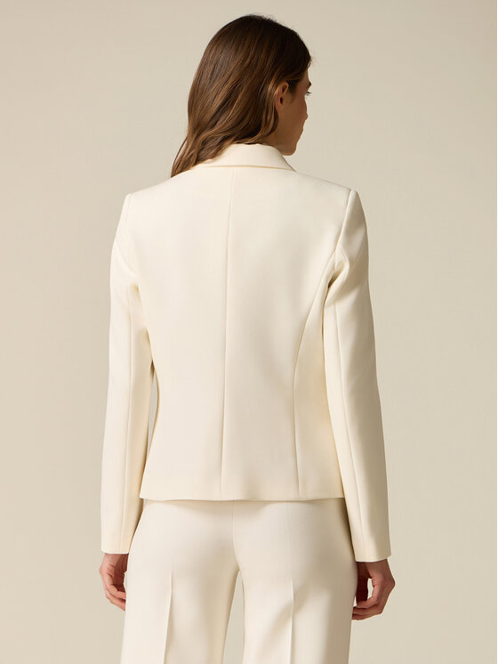 Oltre Oltre Marynarka Q047R004680N021 Biały Slim Fit
