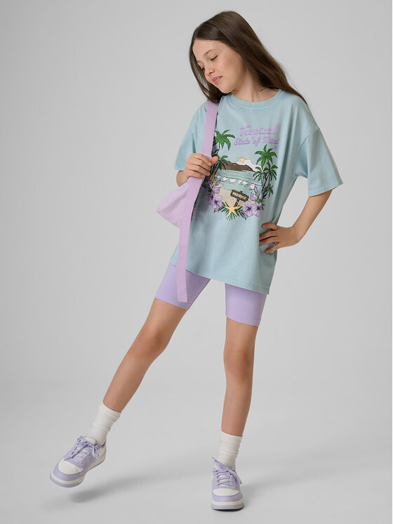 4F 4F T-Shirt SUMMER SPLASH Niebieski Loose Fit