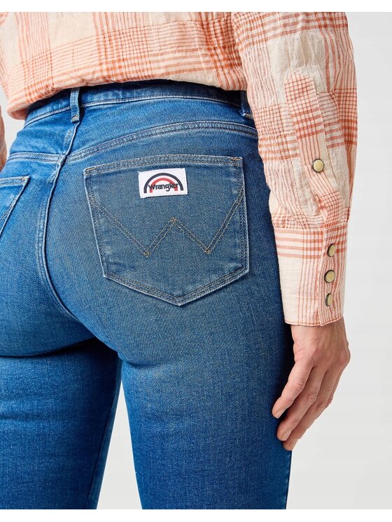 Wrangler Wrangler Jeansy Flare Niebieski Flare Fit