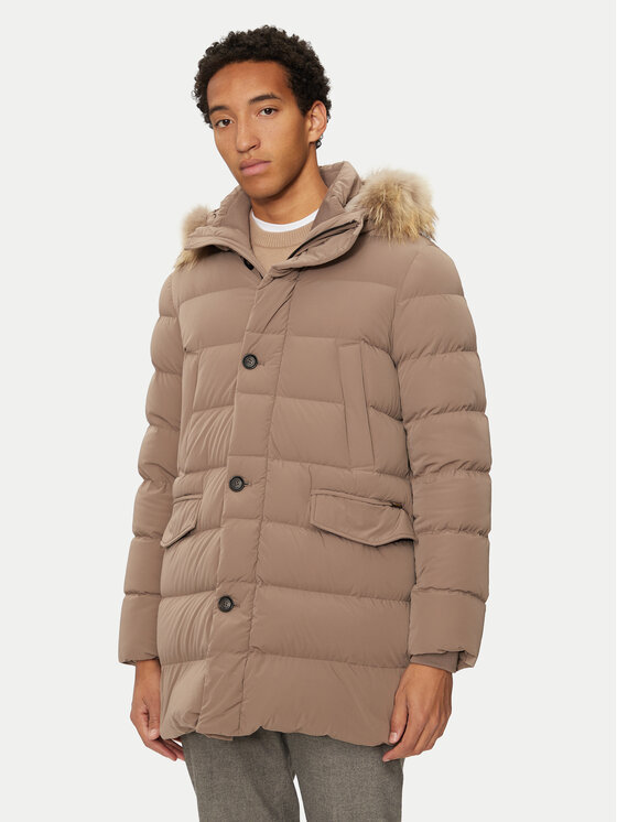Hetregó Hetregó Pūkinė striukė Parker 8N436M Smėlio Regular Fit