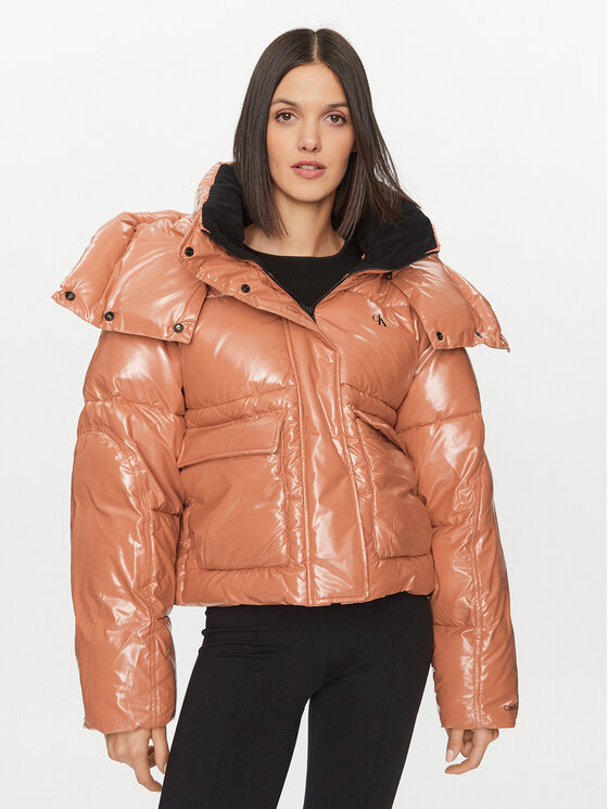 Calvin Klein Jeans Calvin Klein Jeans Žieminė striukė High Shine J20J221884 Oranžinė Oversize