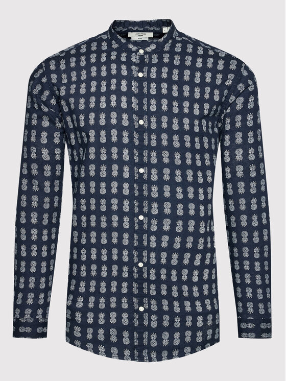 Jack&Jones PREMIUM Koszula Summer 12210942 Granatowy Slim Fit