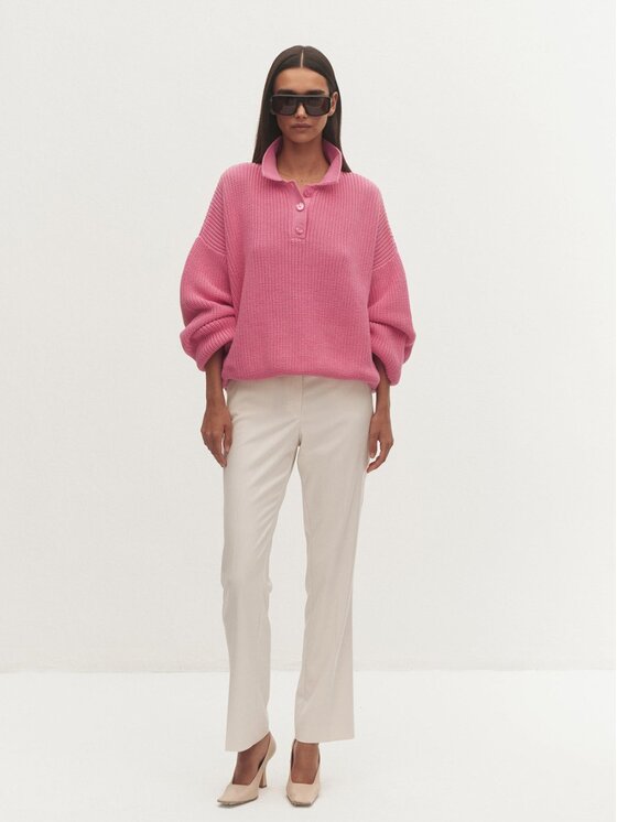 Le Collet Le Collet Sweter ZURI Różowy Oversize