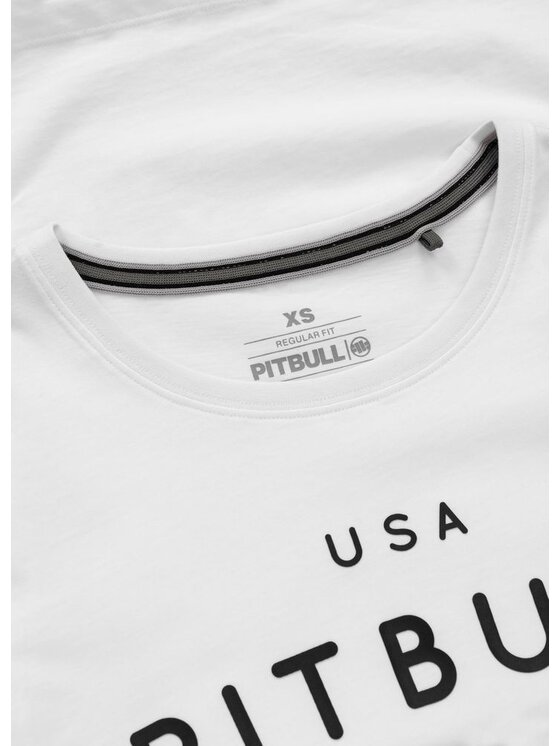PITBULL PITBULL T-Shirt Koszulka damska USA CAL M Biały Regular Fit