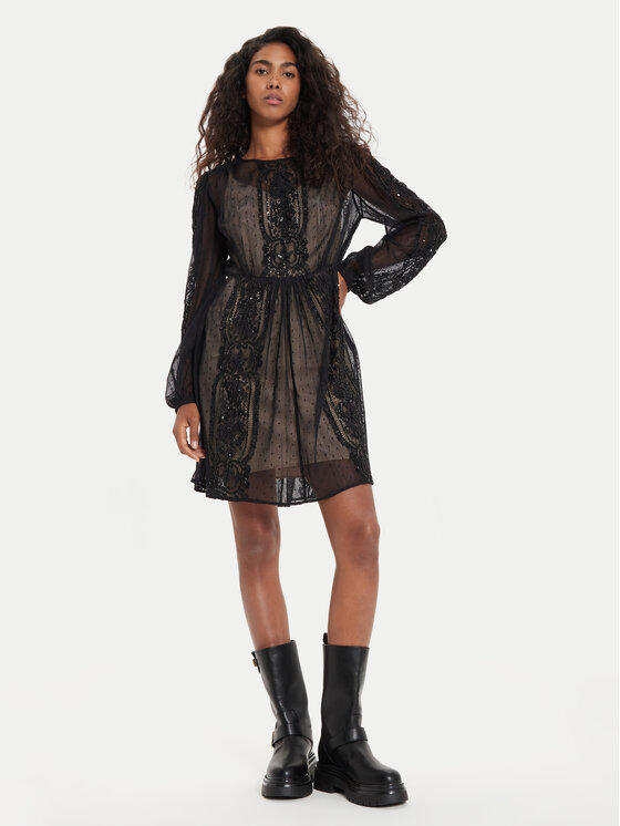 TWINSET TWINSET Koktélruha 241TP2030 Fekete Loose Fit