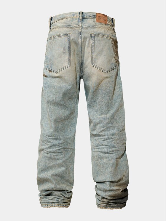 MADE BY SOCIETY MADE BY SOCIETY Spodnie materiałowe ACID-PHASE Jeans - P17237 Niebieski Basic Fit