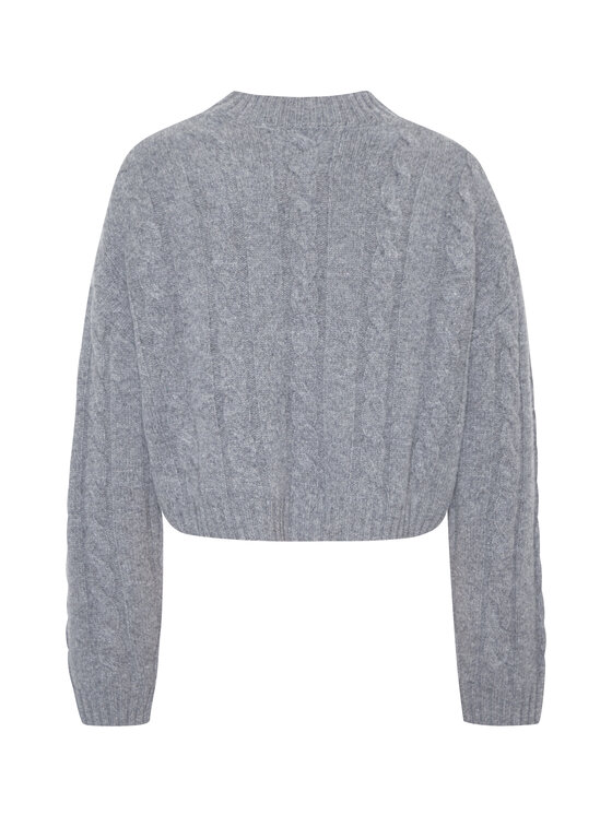Style Republic Style Republic Sweter Kaszmirowo-wełniana mieszanka z półgolfem Szary Oversize
