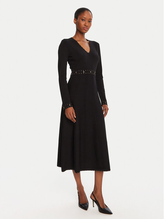 TWINSET TWINSET Kootud kleit 252TP3271 Must Regular Fit