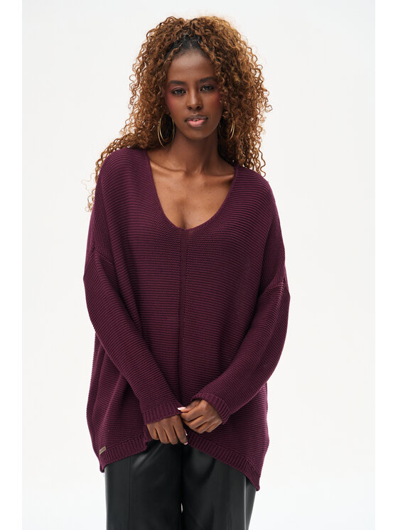 blue shadow blue shadow Sweter Danthe Fioletowy Regular Fit