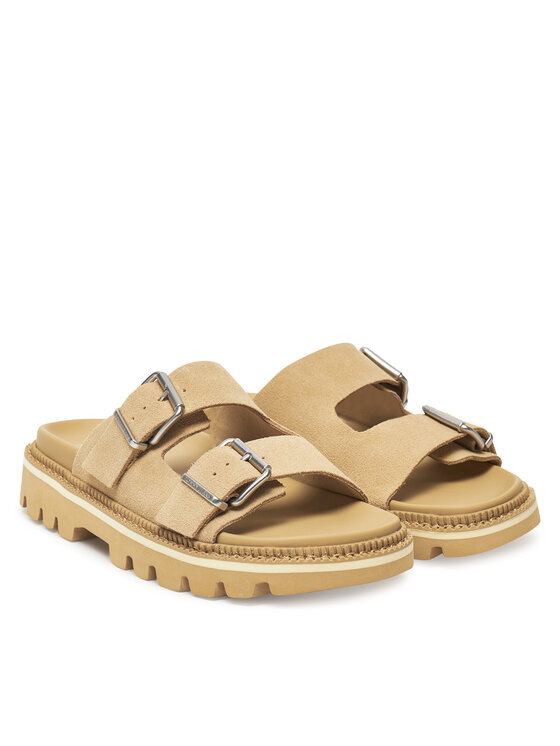 Tommy Jeans Tommy Jeans Natikači Tjw Double Strap Sandal Suede EN0EN02797 Rjava