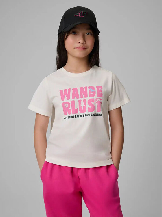 4F 4F T-Shirt 4FJWSS26TTSHF2884 Biały Active Fit