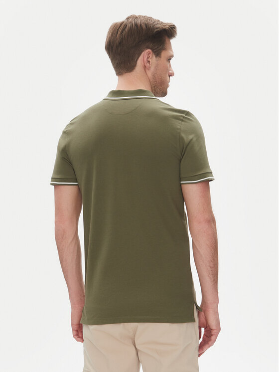 Lee Lee Polo majica Pique 112363855 Zelena Regular Fit