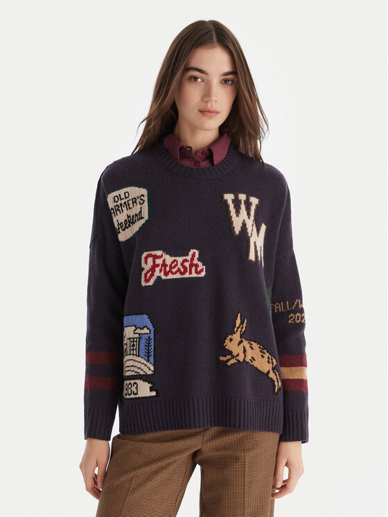 Weekend Max Mara Sweter Pavidi 2525366262 Granatowy Oversize