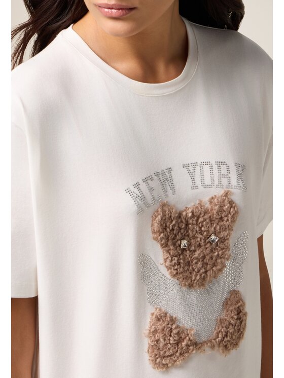 Oltre Oltre T-Shirt G055J004508N011 Biały Regular Fit