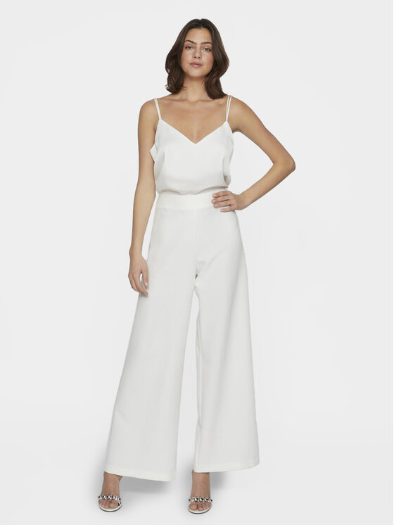 Vila Vila Hlače Clara 14093130 Bijela Wide Leg