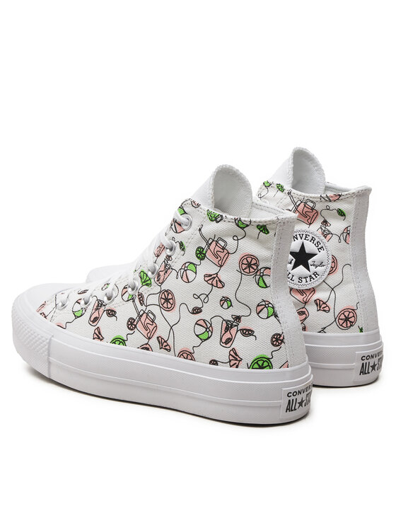 Converse Converse Teniși Chuck Taylor All Star Lift Platform Pink Lemonade A07561C Alb