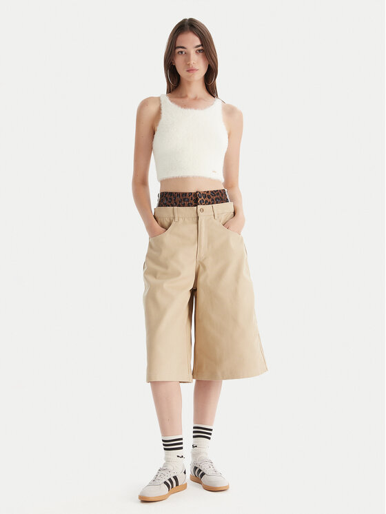 adidas adidas Джинсові шорти Firebird Utility JX8762 Бежевий Regular Fit