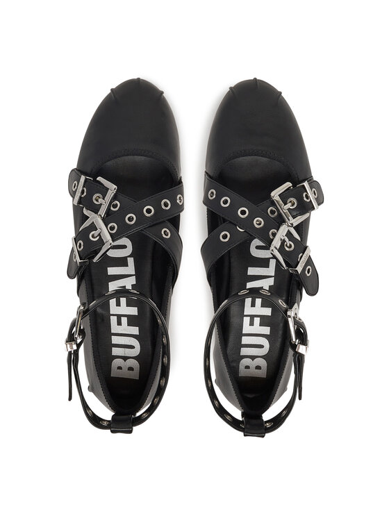 Buffalo Buffalo Ballerinas Daphne Mary Buckle 1620029 Schwarz