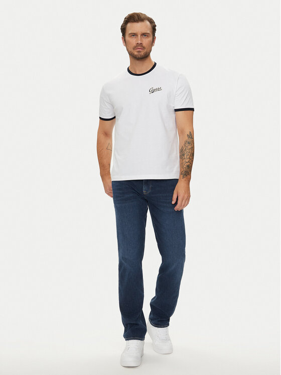 Guess Jeans Guess Jeans T-Shirt M4YI43 K8FQ4 Bílá Regular Fit