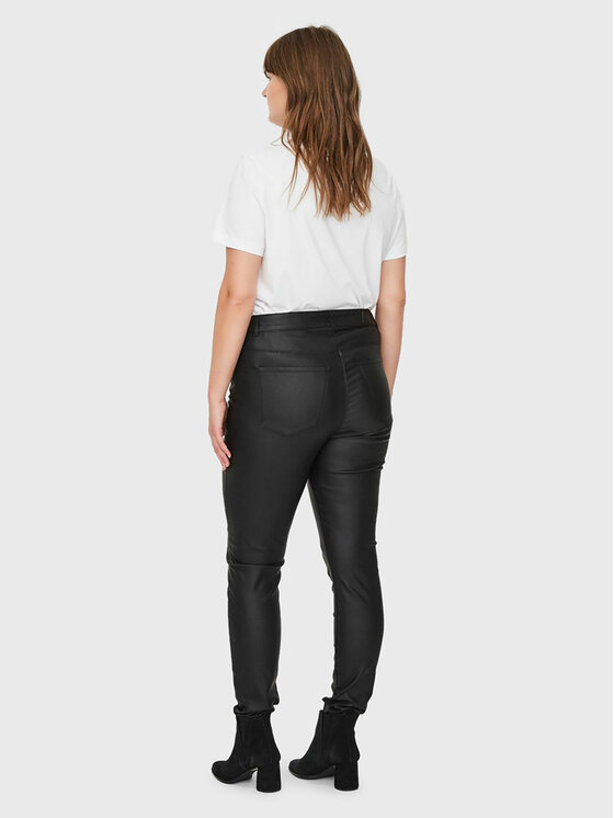 Vero Moda Curve Hlače od imitacije kože Seven 10223326 Crna Slim Fit ...