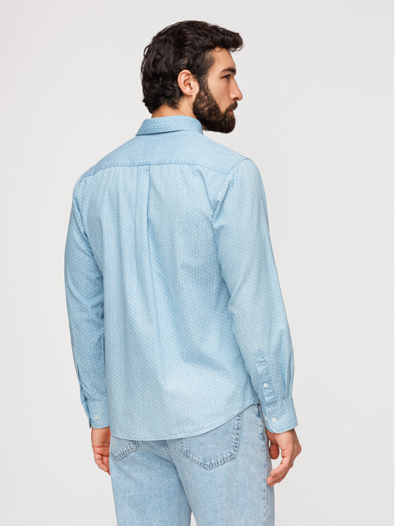 Ombre Ombre Koszula K702 Niebieski jasny Regular Fit