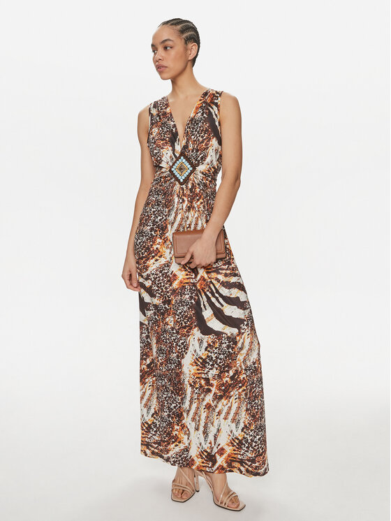 LOLA CASADEMUNT lola_casademunt Cocktail obleka LS2416091 Rjava Regular Fit