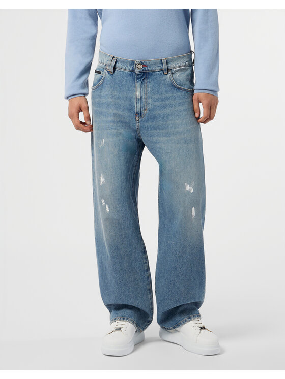 PHILIPP PLEIN PHILIPP PLEIN Jeansy 25915 Modrá Loose Fit