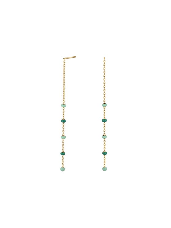 Rosefield Rosefield Kolczyki Emerald Dotted Threader Earrings Złoty
