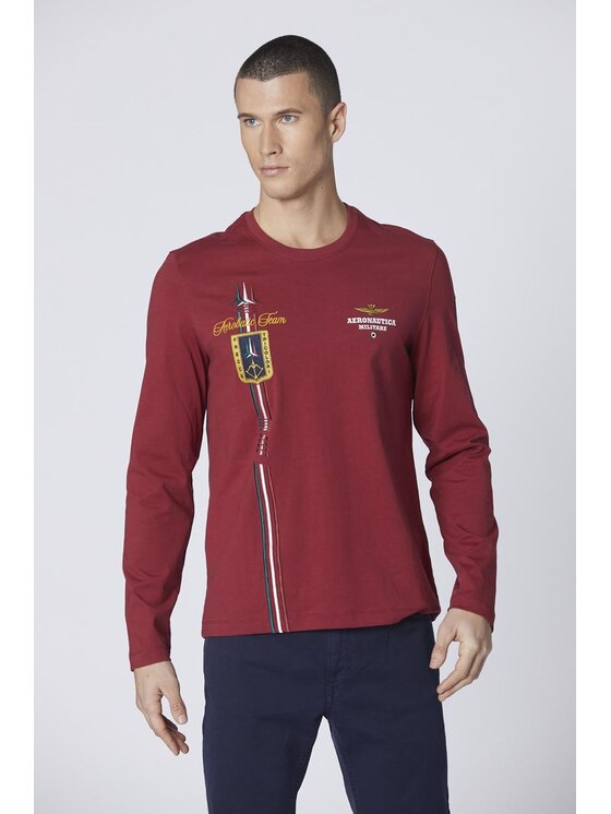 Aeronautica Militare Aeronautica Militare T-shirt T-shirt maniche lunghe Rosso Regular Fit
