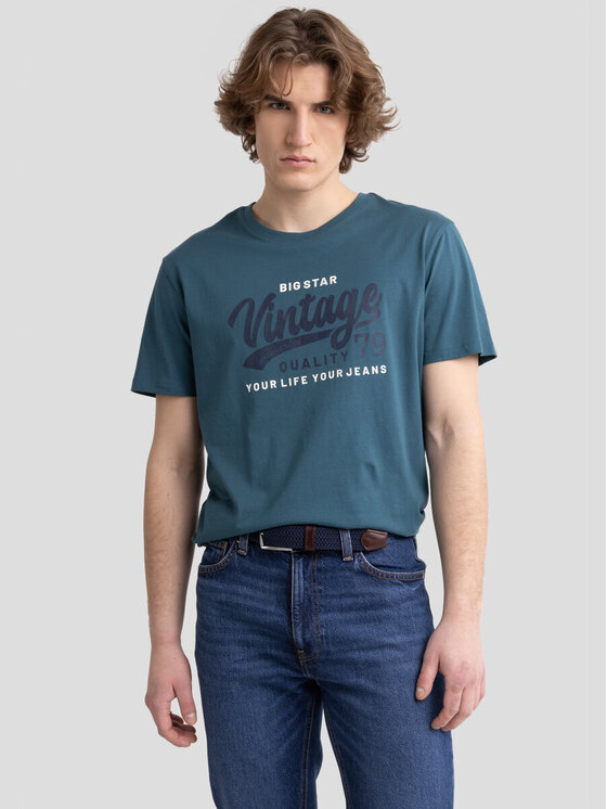 BIG STAR BIG STAR T-Shirt GRALIS_304_150 Zielony Oversize